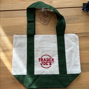 NWT Trader Joe’s Mini Canvas Tote Bag, Green